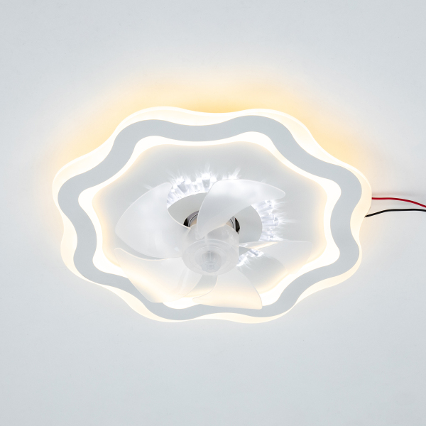 Bladeless Ceiling Fan with Light 23Inch Enclosed Ceiling Fan LED Lamp